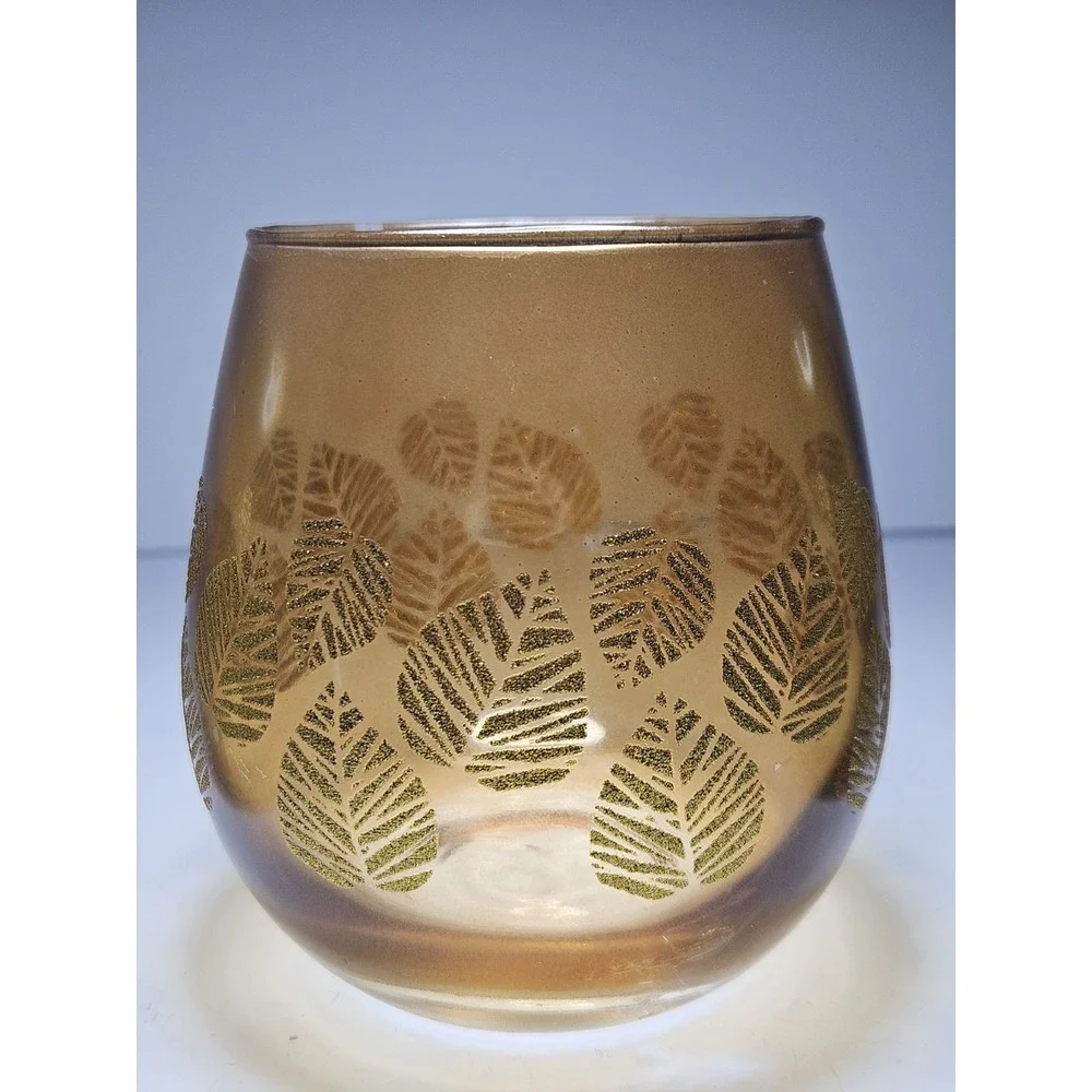 Autumn Leaf Votive Candle Holders Set of 3 Yellow Amber Green Vintage Small 4in